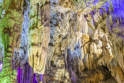 Low angle view of rock formation in cave