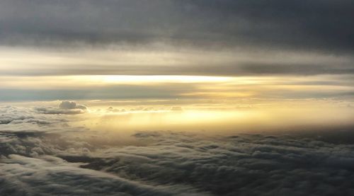 Aerial view of cloudscape during sunset