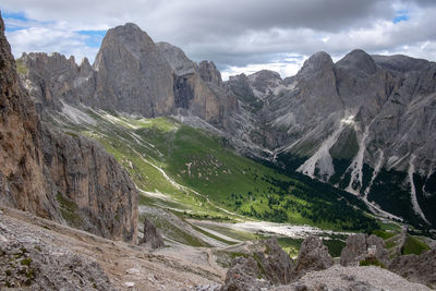 Scenic view of rocky mountains against sky