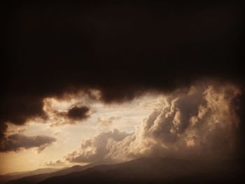 Low angle view of storm clouds in sky