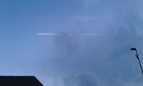 Vapor trail in blue sky