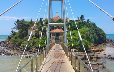 Footbridge leading towards island