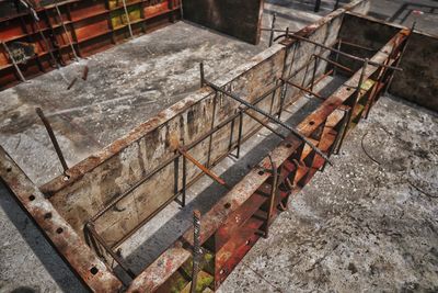 High angle view of construction site