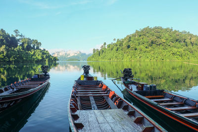 Panoramic view of river amidst trees against sky