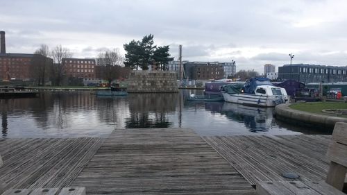 View of river against cloudy sky