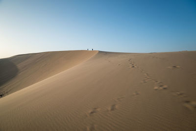 Scenic view of desert against clear sky