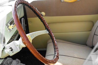 Steering wheel in car