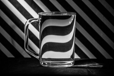 High angle view of drink in glass on table