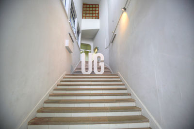 Low angle view of staircase in building