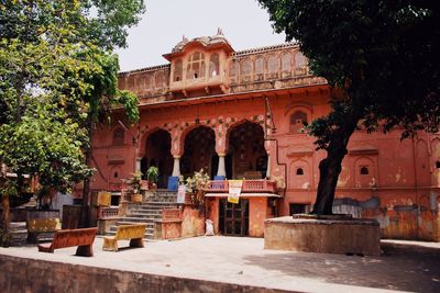 Exterior of historic building against sky