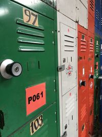 Close-up of text on metal