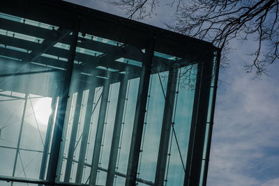 Low angle view of building against sky at dusk