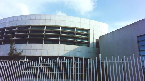 Low angle view of modern building against sky