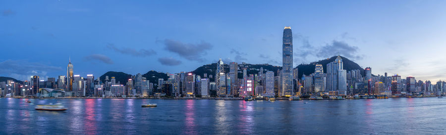 Victoria harbor view at night, hong kong