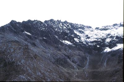 Scenic view of mountains against clear sky