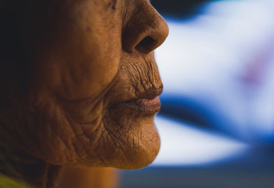 Close-up of senior woman face