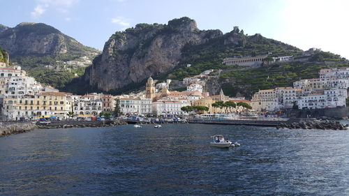 Buildings in city at waterfront