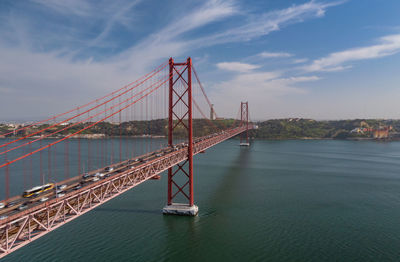 Suspension bridge over sea