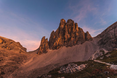 Panoramic view of rock formations against sky