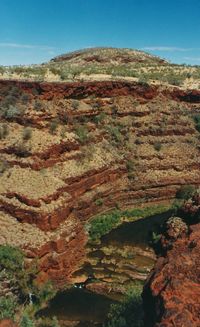 Rock formations on cliff