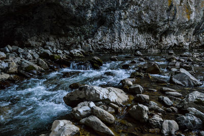 River flowing through rocks