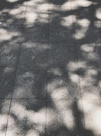 Full frame shot of shadow on tiled floor