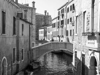 Idyllic old town with bridges over canal