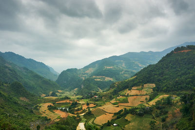 Scenic view of mountains against sky