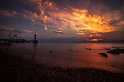 Scenic view of sea during sunset