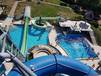 High angle view of swimming pool