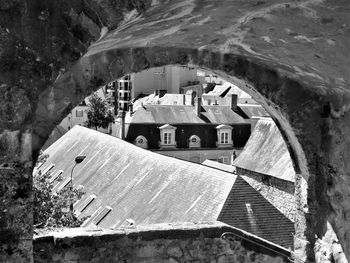 High angle view of old building