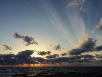 Scenic view of sea at sunset