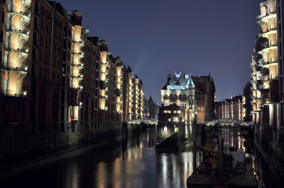 Scenic view of illuminated city at night