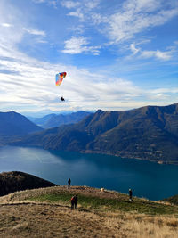 Paraglider over the como lake.