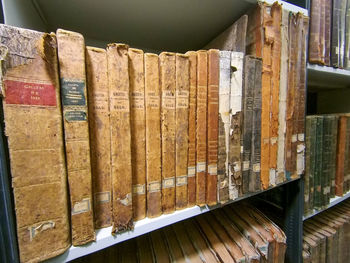 Close-up of old books