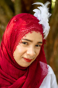 Close-up portrait of smiling girl