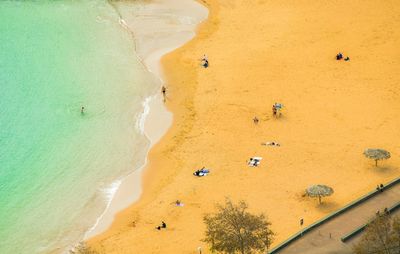 High angle view of beach