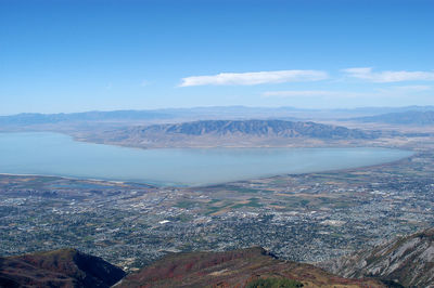 High angle view of lake