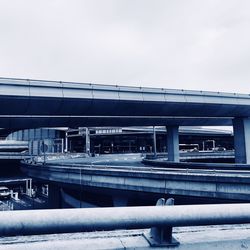 Bridge against sky in city