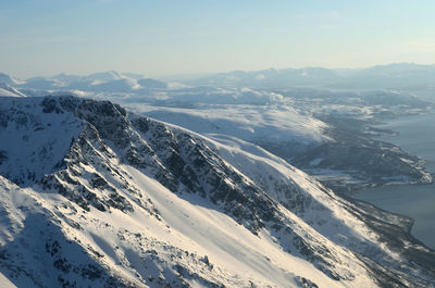 Scenic view of snowcapped mountains 