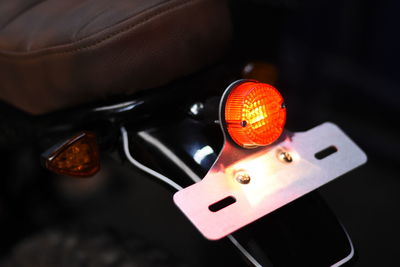 High angle view of illuminated lighting equipment