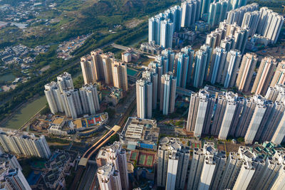 Aerial view of buildings in city