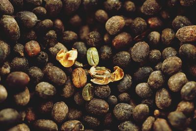 Full frame shot of raw coffee beans