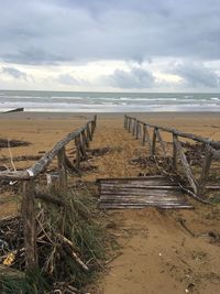 Scenic view of beach against sky