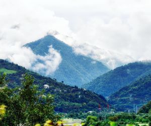 Scenic view of mountains against sky