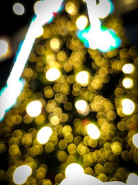 Defocused image of illuminated christmas lights