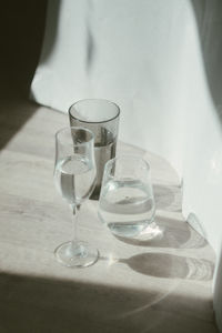 Close-up of wineglass on table