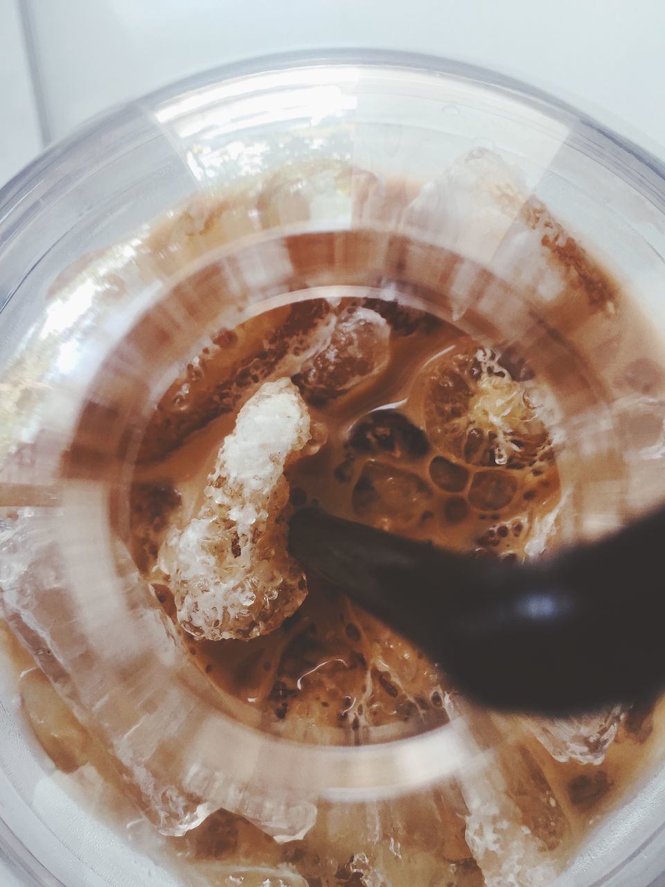 CLOSE-UP OF ICE CREAM IN GLASS