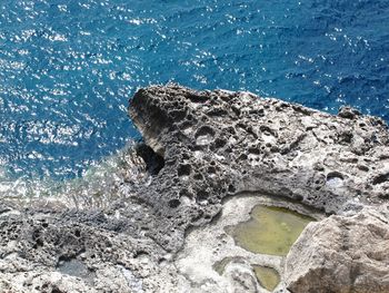 High angle view of sea shore