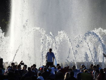 Group of people at fountain